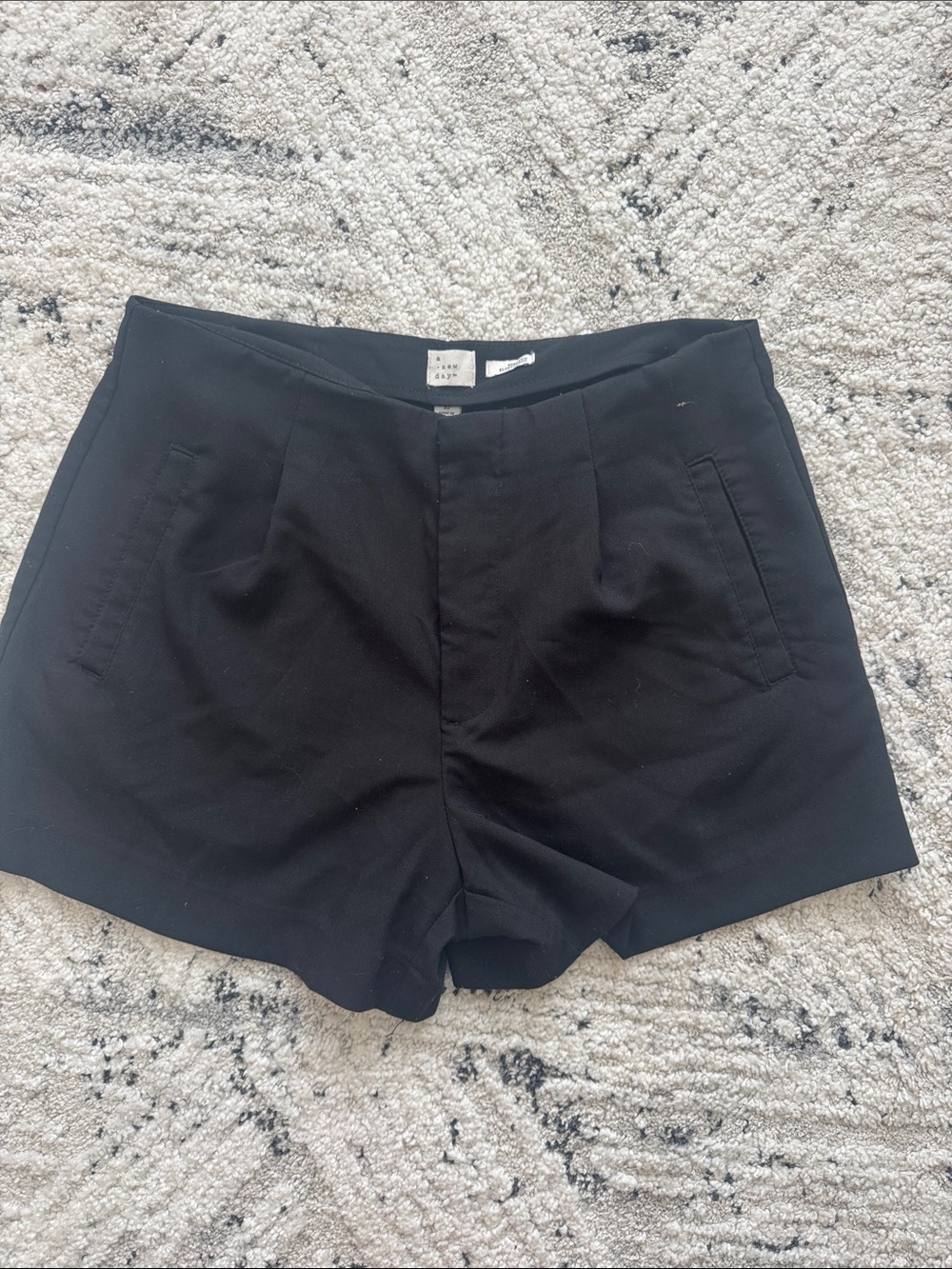 Black High-Rise Tailored Women's Shorts